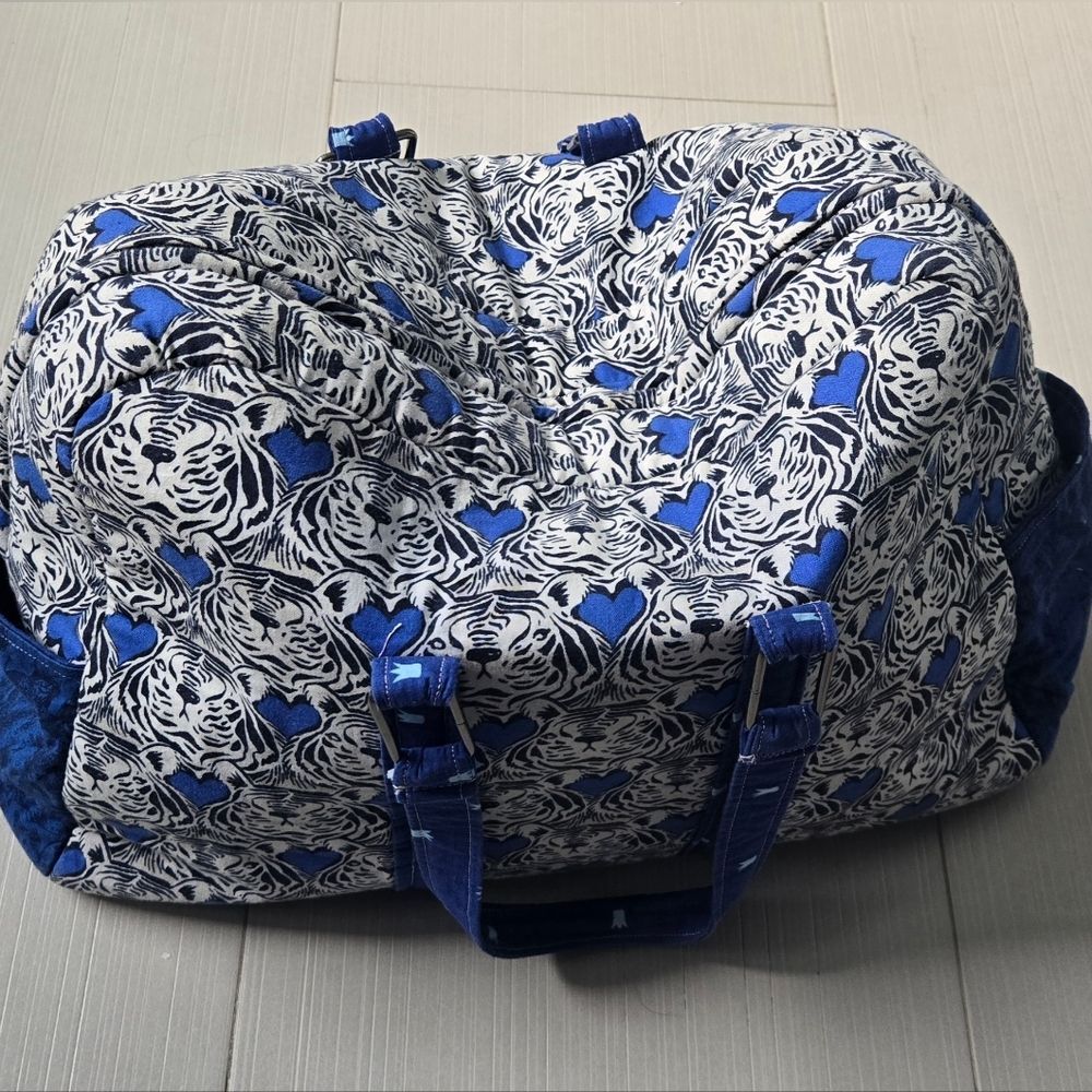 Indian Cotton Tiger Print Overnight Bag, Like New.